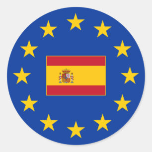 European Union Spain Round Sticker
