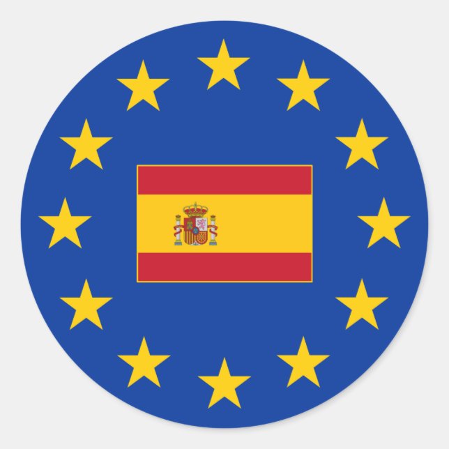 European Union Spain Round Sticker (Front)
