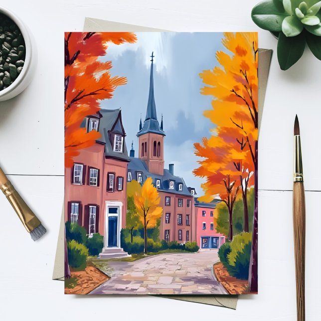 European Village Street Watercolor Travel Card (Creator Uploaded)