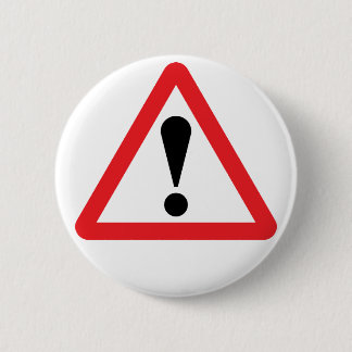 European Warning Road Sign Button