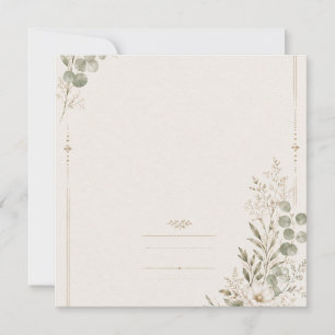 European Wedding Invitation in Olive Green