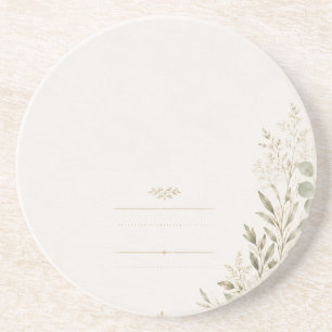 European Wedding Invitation in Olive Green Coaster