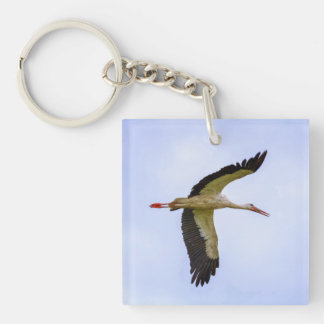 European white stork key ring