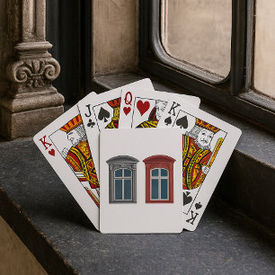 European Window Ornate Architectural Art Playing Cards