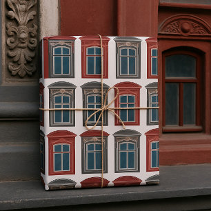 European Window Ornate Architectural Art Wrapping Paper