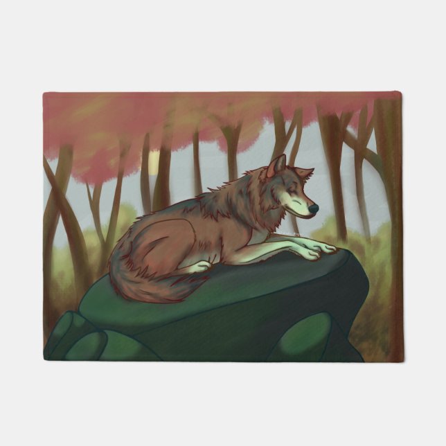 European Wolf Doormat (Front)