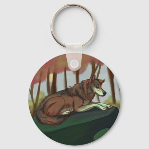 European Wolf Key Ring