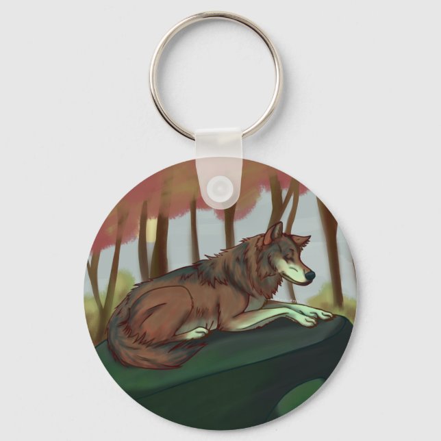 European Wolf Key Ring (Front)