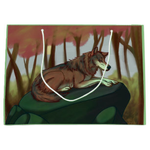 European Wolf Large Gift Bag