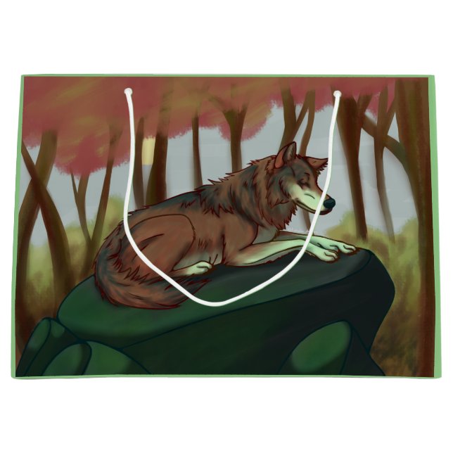 European Wolf Large Gift Bag (Front)