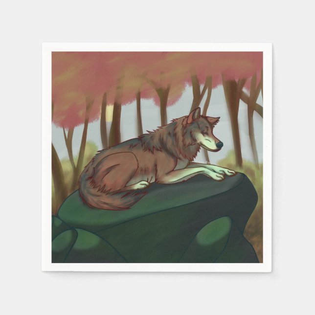 European Wolf Napkin (Front)