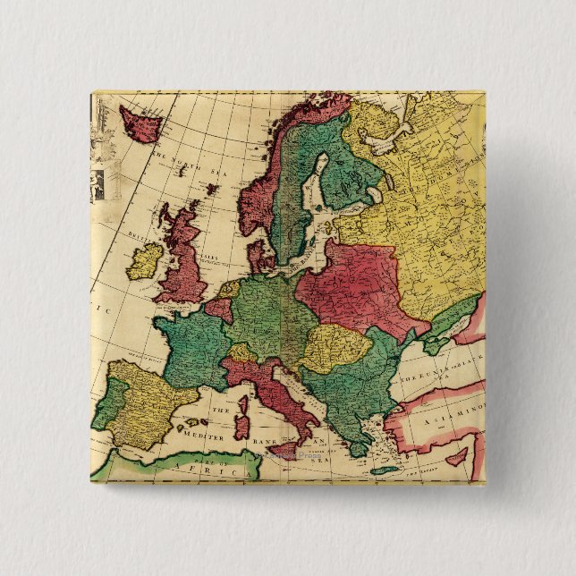 EuropePanoramic MapEurope 15 Cm Square Badge (Front)