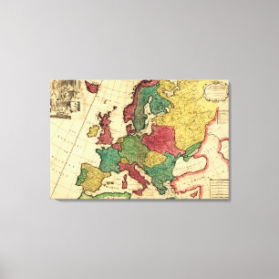 EuropePanoramic MapEurope Canvas Print