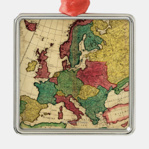 EuropePanoramic MapEurope Metal Tree Decoration