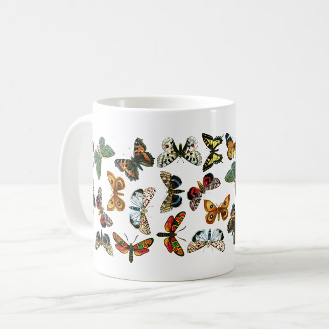 Europe's Best-Known Butterflies and Moths Collage Coffee Mug (Front Left)