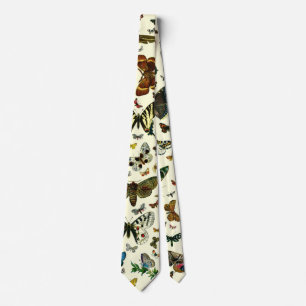 Europe's Best-Known Butterflies and Moths Collage Tie