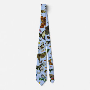 Europe's Best-Known Butterflies and Moths Collage Tie