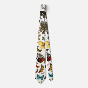 Europe's Best-Known Butterflies and Moths Collage Tie