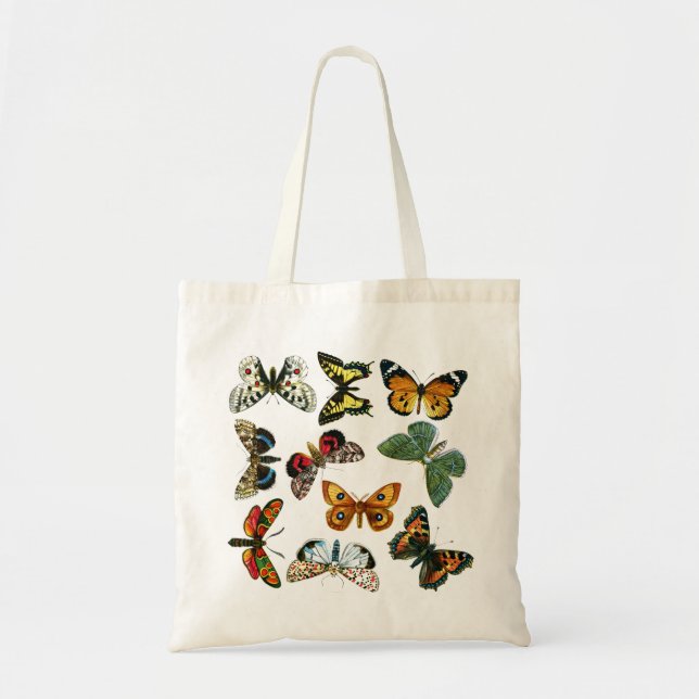Europe's Best-Known Butterflies and Moths Collage Tote Bag (Front)