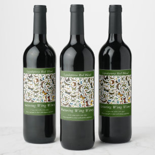 Europe's Best-Known Butterflies and Moths Collage Wine Label