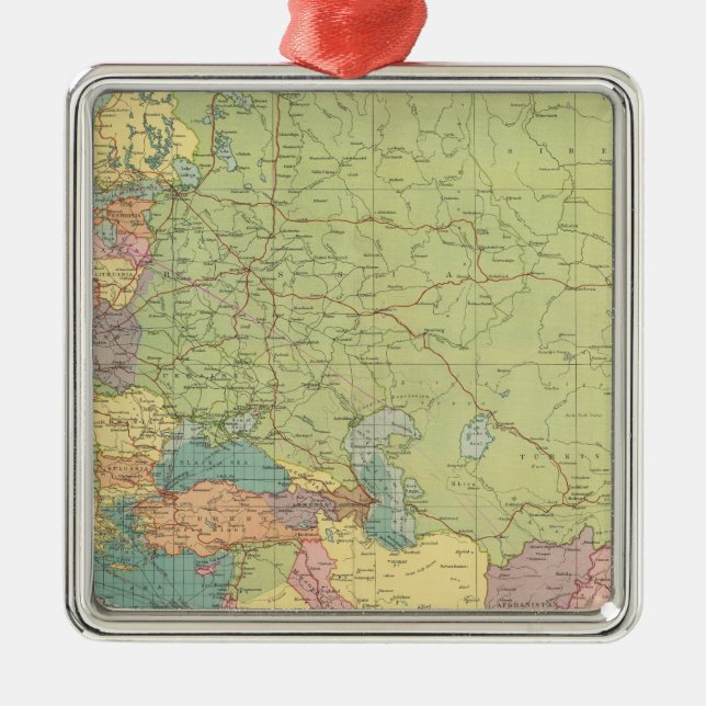 Europe's overland, sea communications metal tree decoration (Front)