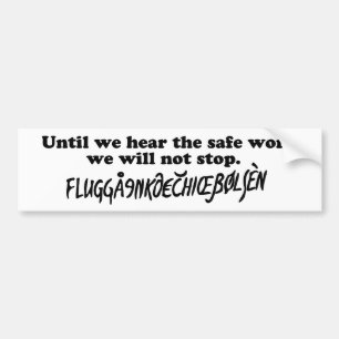 Eurotrip safe word bumper sticker