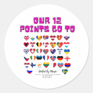 Eurovision Songcontest 2024 Unisex T-shirt Sweden  Classic Round Sticker