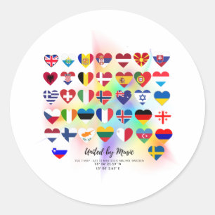 Eurovision Songcontest 2024 Unisex T-shirt Sweden Classic Round Sticker