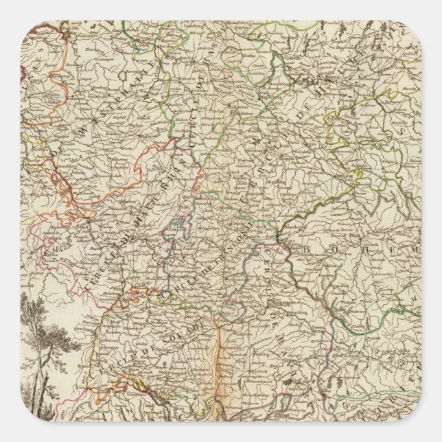 Eurupoe Postal Roads Square Sticker (Front)