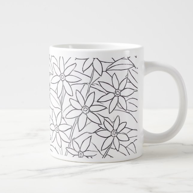 Eurybia divaricata - White Wood Aster - Native Large Coffee Mug (Right)