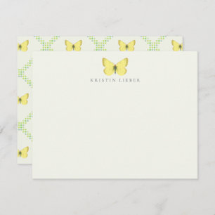 Eurymus Pelidne Yellow Butterfly Flat Note Card