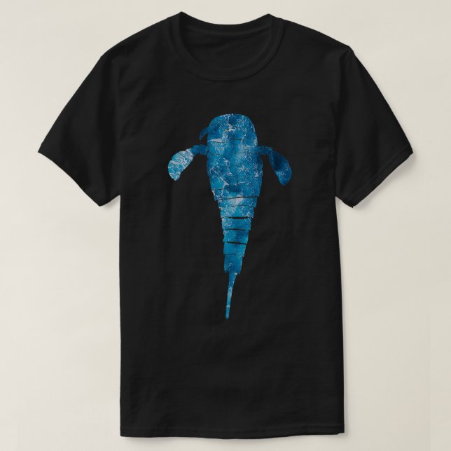 Eurypterid Sea Scorpion Vector Waves Pattern T-Shirt (Design Front)