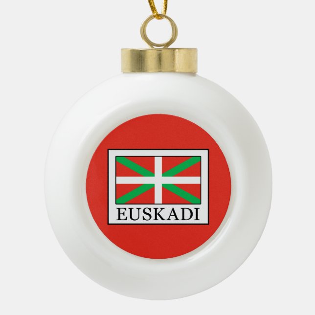 Euskadi Ceramic Ball Christmas Ornament (Front)