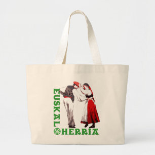 Euskal Herria: traditional Basque dancers, Large Tote Bag