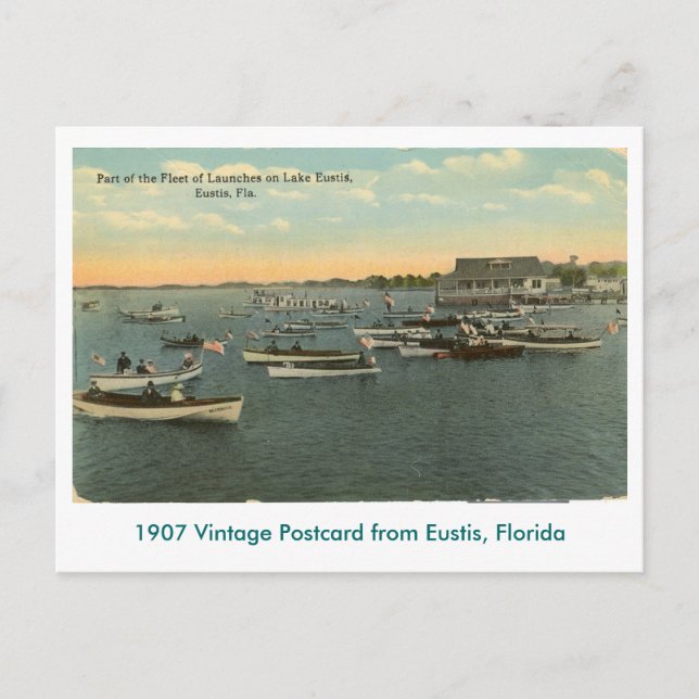 Eustis, FL - Fleet of Boats - 1907 Postcard (Front)