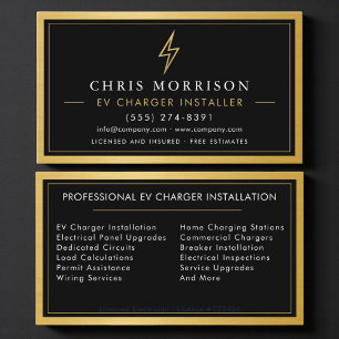 EV Charger Installer Metal Business Card