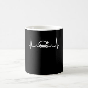 EV Heartbeat Funny Electric Vehicle Gift Car Lover Coffee Mug