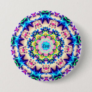 EVA~ Birthday Star Pattern Personalized ~ 7.5 Cm Round Badge