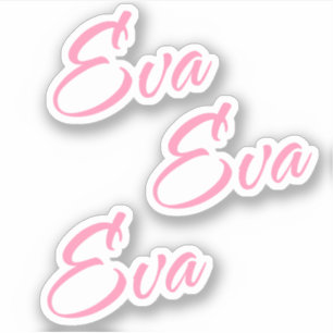 Eva Decorative Name in Pink x3 Sticker