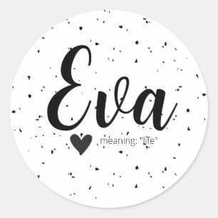 Eva Name Labels Meaning Minimal Modern Black White