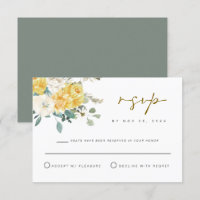 EVA Spring Garden Yellow Floral RSVP Card