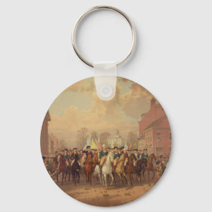 Evacuation day and Washingtons New York Entry 1783 Key Ring
