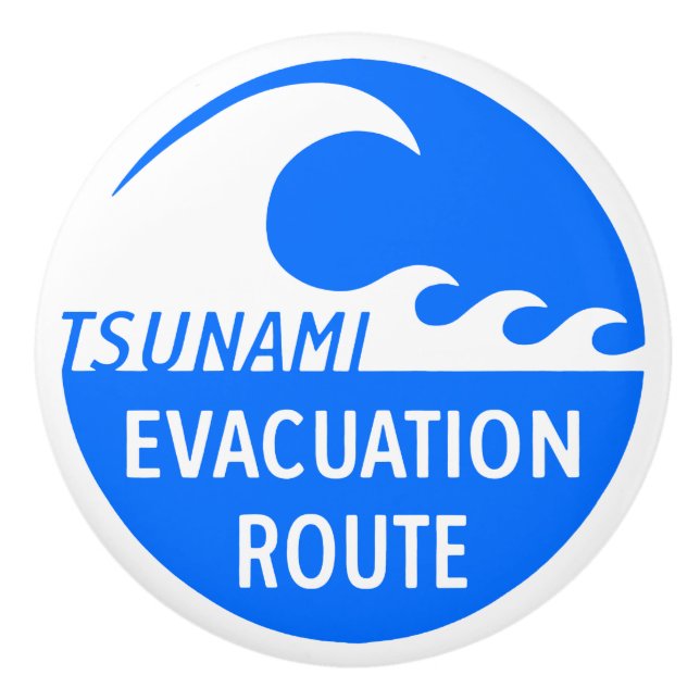 Evacuation Route Highway sign Ceramic Knob (Front)