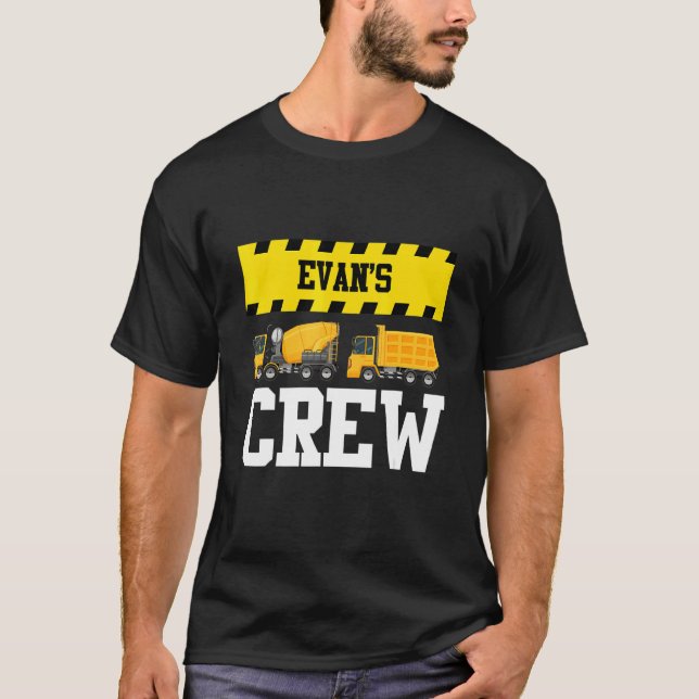 Evan Construction Crew Custom Dumptruck Dump Truck T-Shirt (Front)