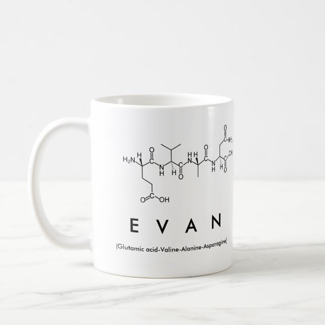 Evan peptide name mug (Left)