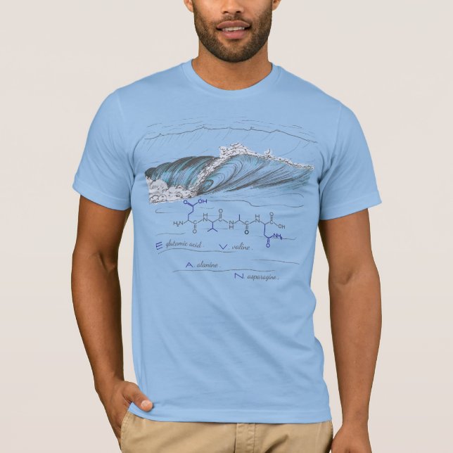 EVAN peptide, wave, custom text, light  T-Shirt (Front)