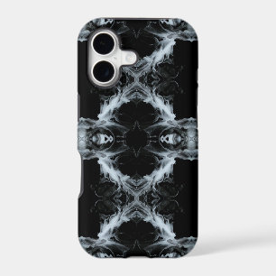 Evanescence Abstract White on Black Fluid Art