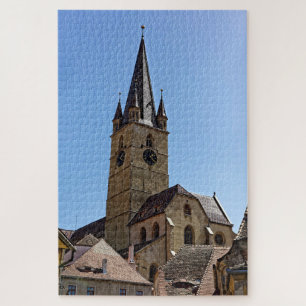 Evangelichal Cathedral Tower Sibiu Romania Jigsaw Puzzle