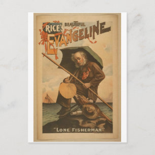Evangeline, 'Lone Fisherman' Vintage Theatre Postcard