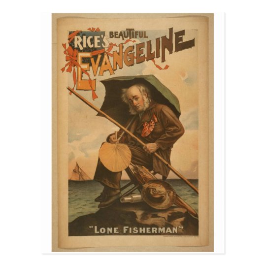 Evangeline, 'Lone Fisherman' Vintage Theatre Postcard
